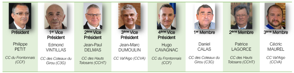 Les membres du Bureau avec photos